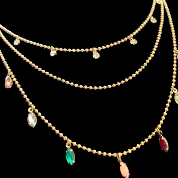 STELLA & RUBY “Twinkle Toes” Layered Multi Colored Necklace - Picture 3 of 7